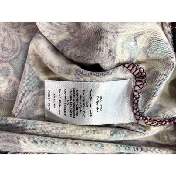 Talbots Cowl Neck Teal Purple Soft Shirt Small - Picture 5 of 6